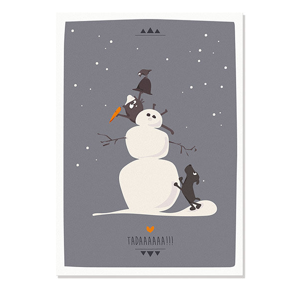 Postcard Tadaaaaaa! - Snowman