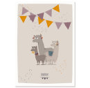 Postkarte Hooray - Alpakas