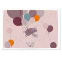 Postkarte Alles Gute - Schwein Luzie & Luftballons
