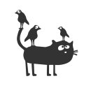 Wallsticker Cat & Birds