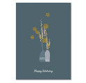 Postkarte Happy Birthday Blumenvase