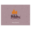 Postcard Merry Christmas - Car