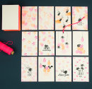 Blank Colored Cut Cards Neon Pink