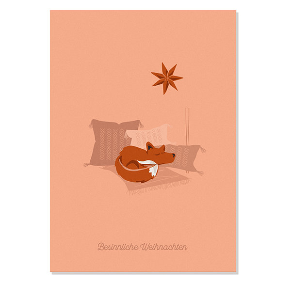 Postkarte Besinnliche Weihnachten - Füchsin Mia