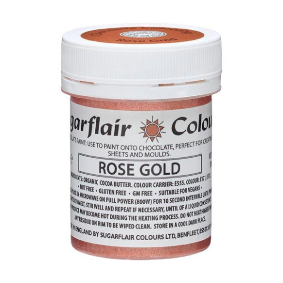 Sugarflair Food Coloring for Chocolate Rose Gold - E171 Free 35g
