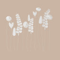 Field Flowers L - white. Papierblumen-Set