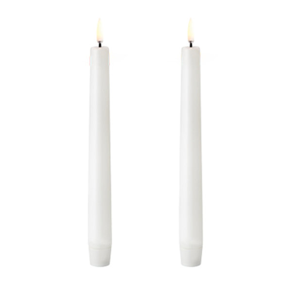 LED Stabkerze, Nordic white. Smooth, 2er Set 2,3 x 20,5cm
