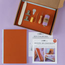 Buchbinden DIY Set Notizbuch A5 - Flieder Terrakotta...