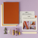 Buchbinden DIY Set Notizbuch A5 - Pfirsich Flieder Terrakotta