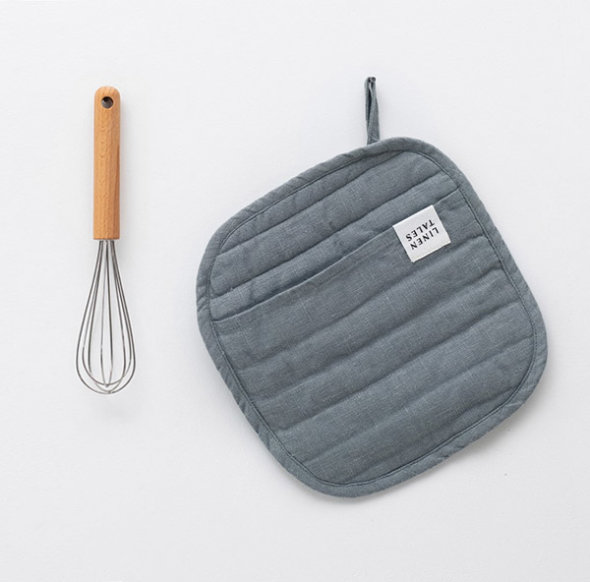 Linen Potholder Blue Fog