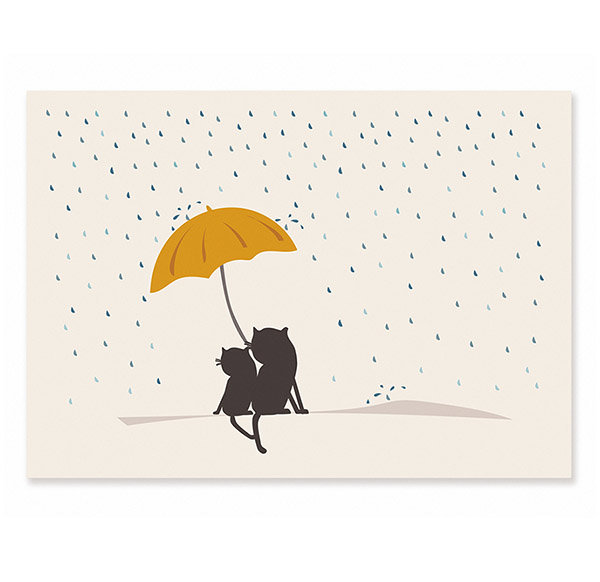 Postkarte Regen
