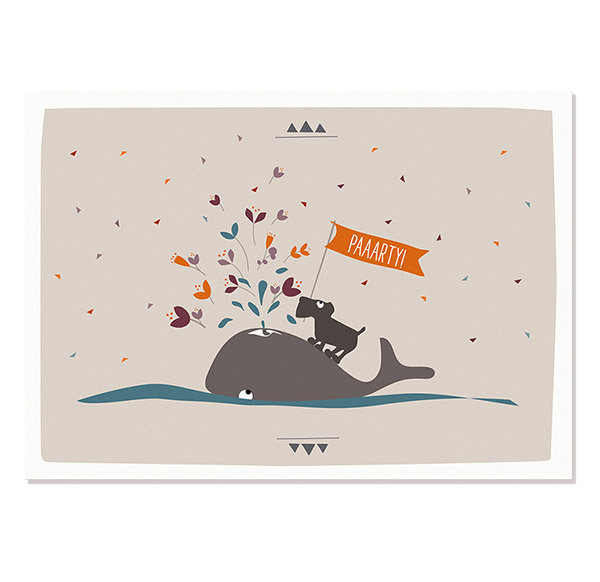 Postcard Karl & whale