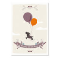Postkarte Happy Birthday (Leopold mit Ballons)