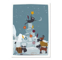 Postkarte Weihnachten (Eiswürfelbaum)
