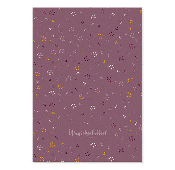 Postcard Wunscherfüller - Blüten 4 lila